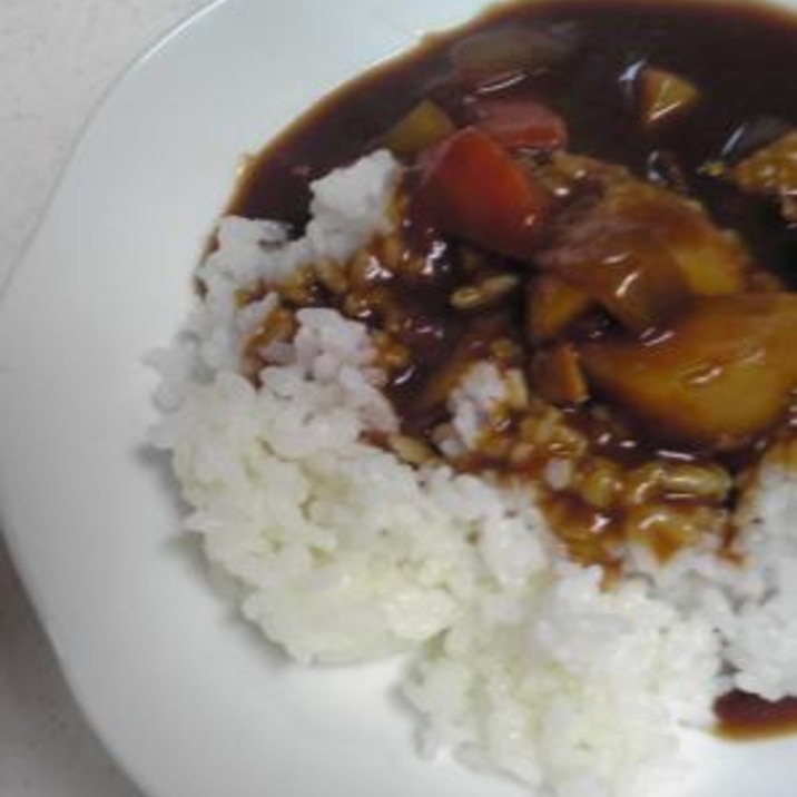 柿を入れちゃったカレーライス